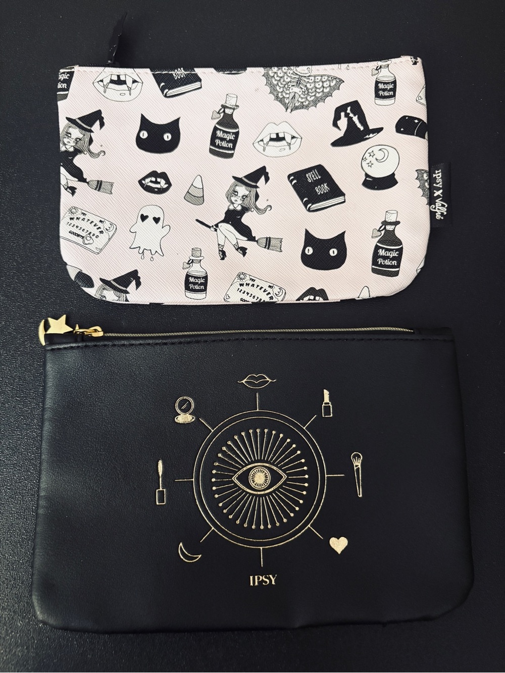 (2) IPSY Zippered Make Up Bags - You’re Magic and Halloween